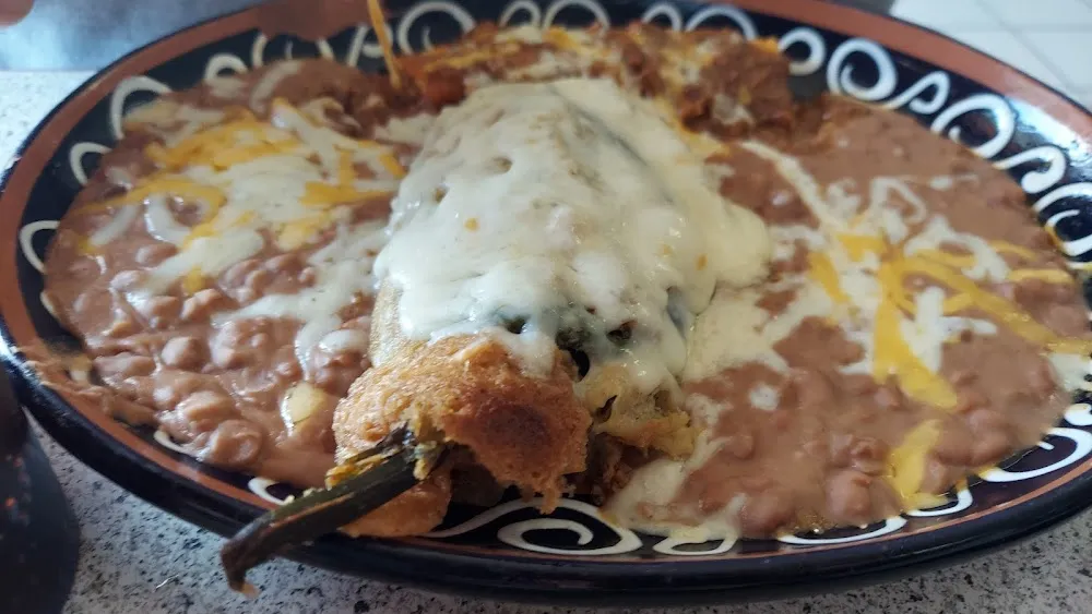 Chicken Chili Relleno and Beans